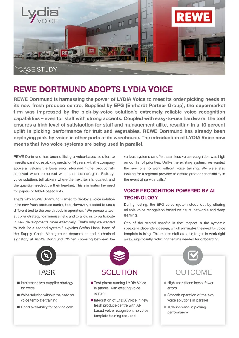 Implementation of LYDIA Voice at REWE Dortmund