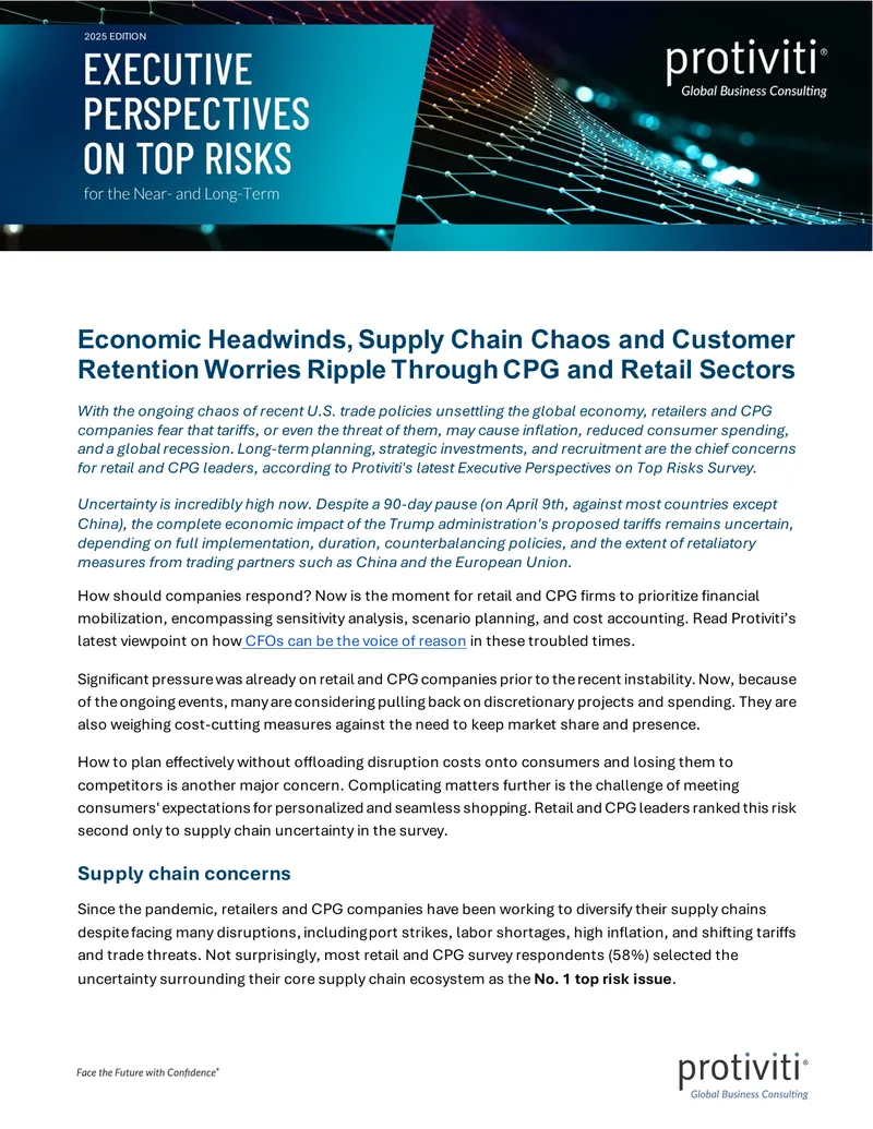 Economic Risks and Strategies for CPG and Retail Sectors