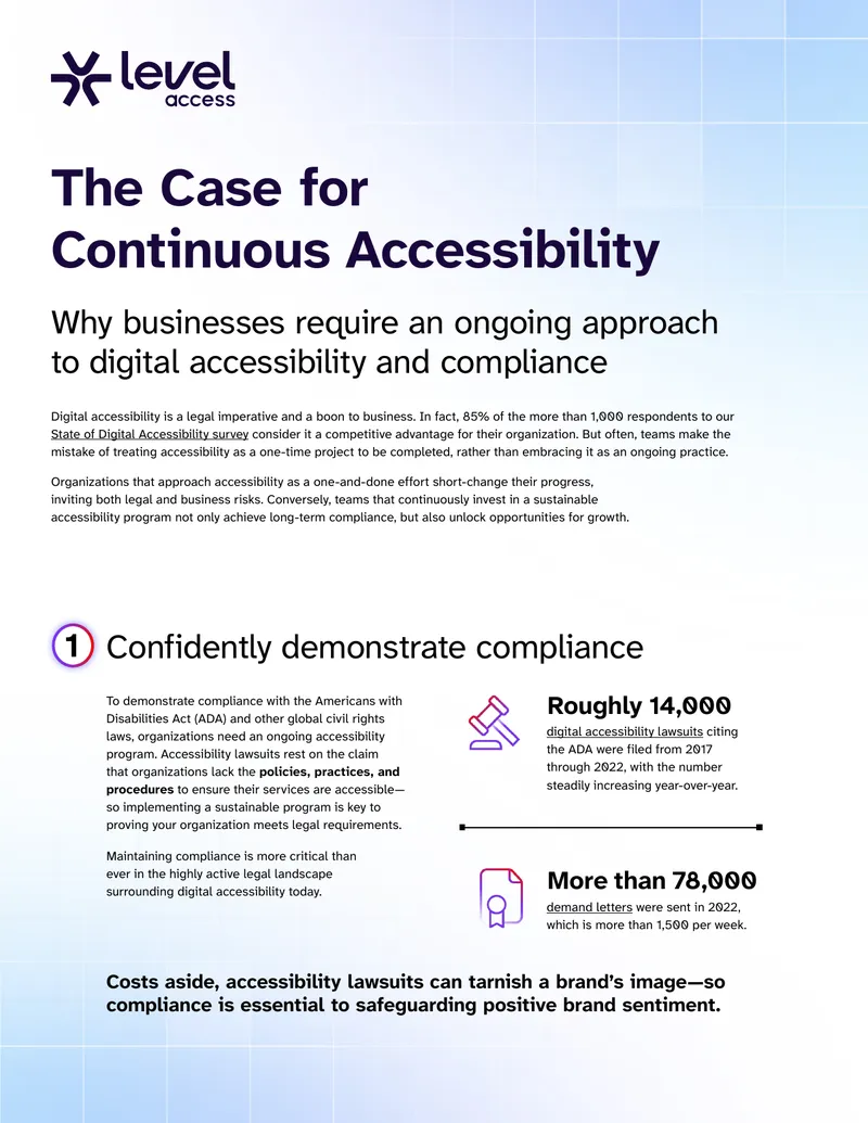 Continuous Accessibility Approach for Businesses