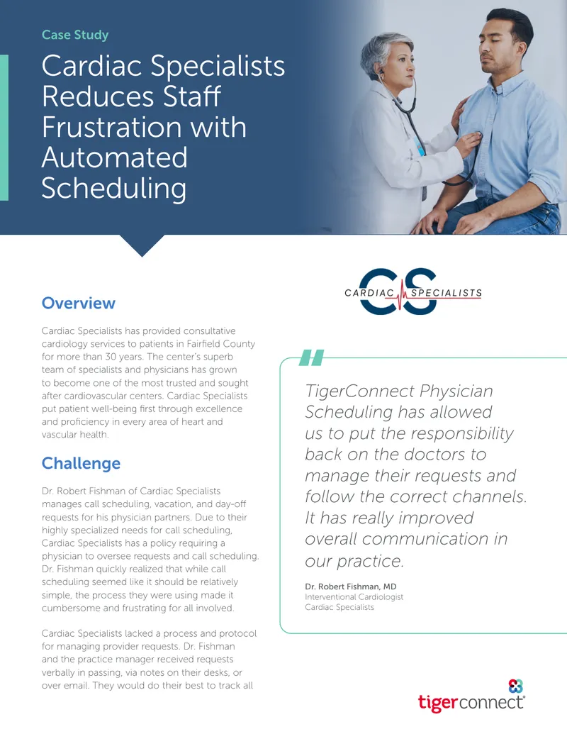 Cardiac Specialists Case Study on Automated Scheduling