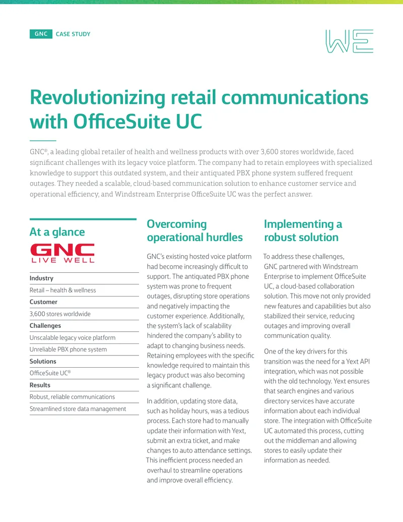 GNC Case Study on OfficeSuite UC Implementation
