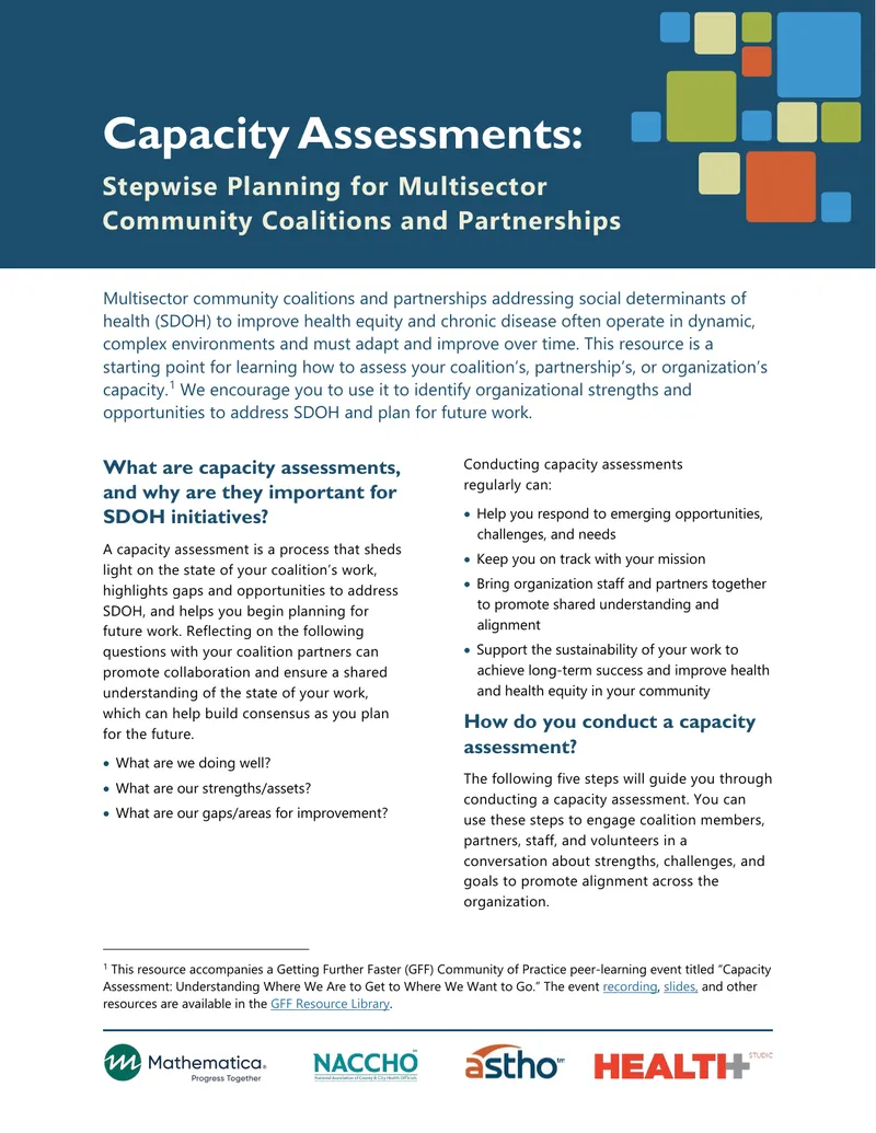 Capacity Assessments for Community Coalitions and Partnerships