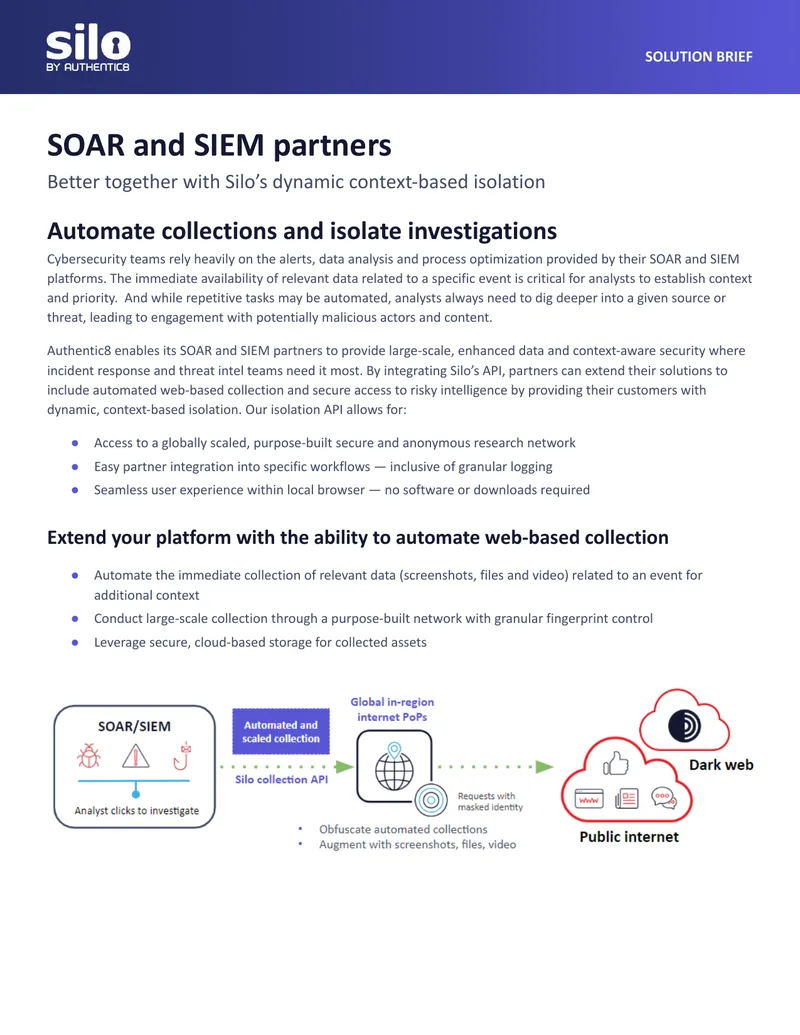 Integration of SOAR and SIEM with Silo Technology