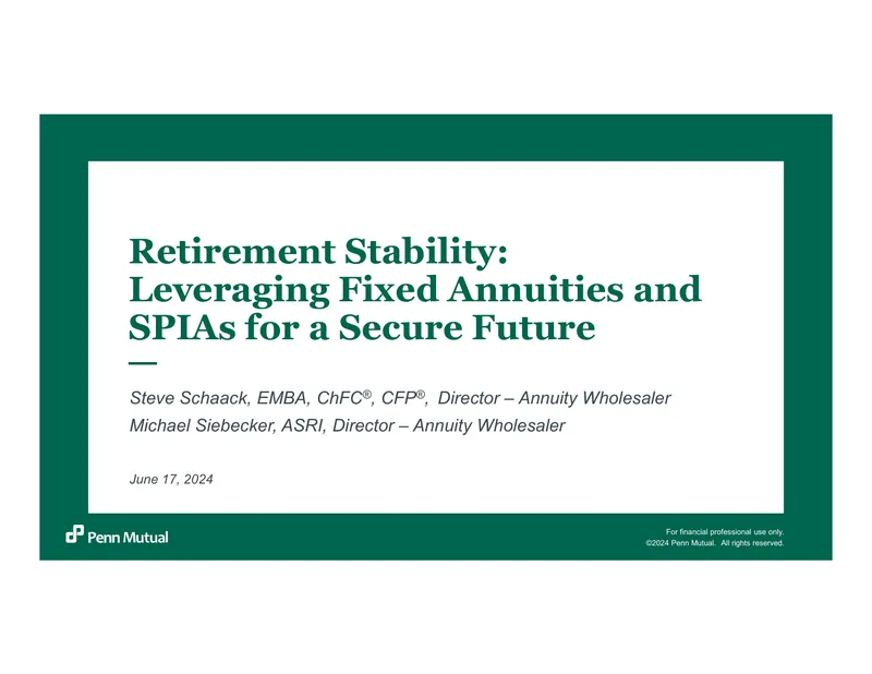 Leveraging Fixed Annuities and SPIAs for Retirement Stability