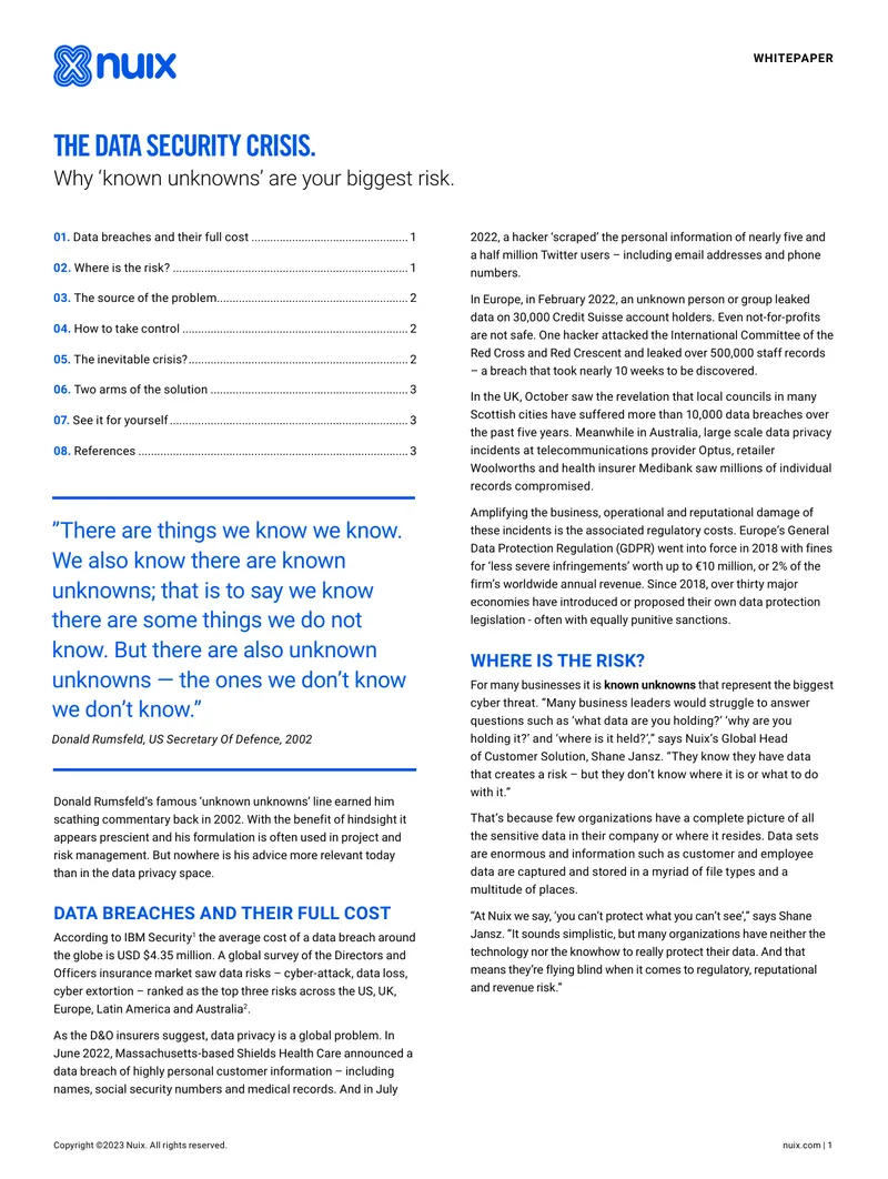 Data Security Crisis and Risk Management Strategies