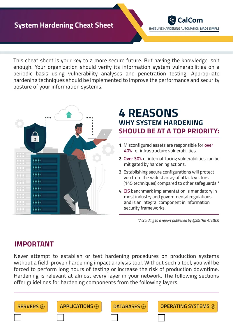 System Hardening Cheat Sheet for Information Security