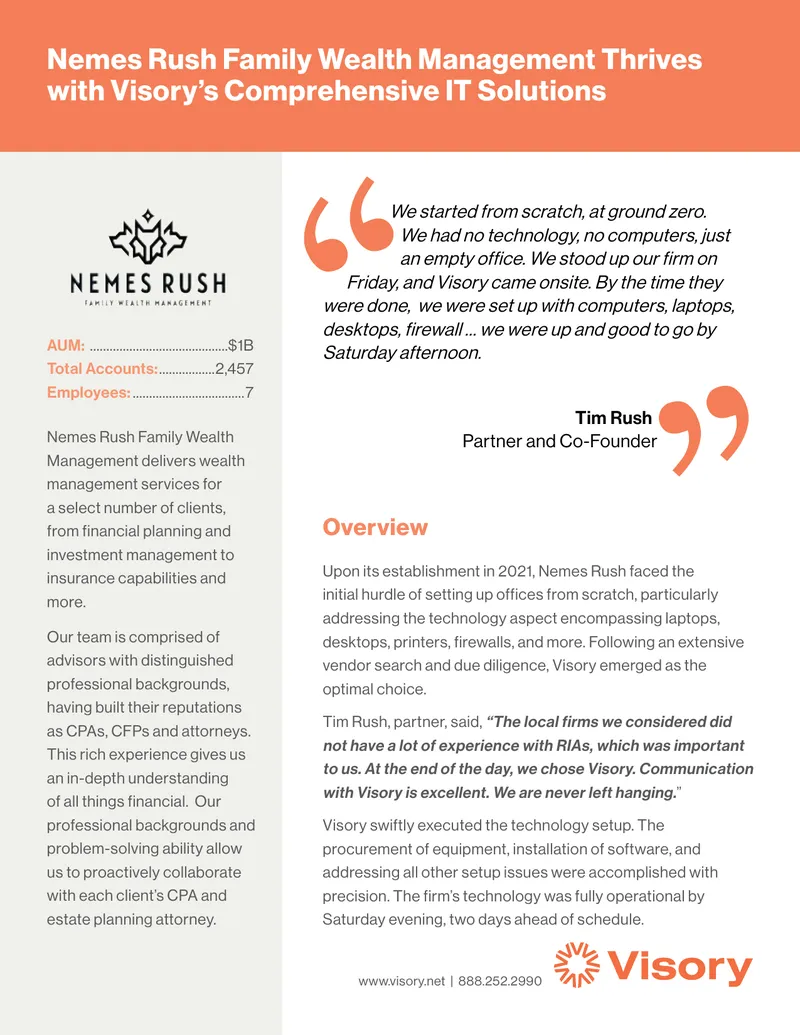 Nemes Rush Family Wealth Management IT Solutions Case Study