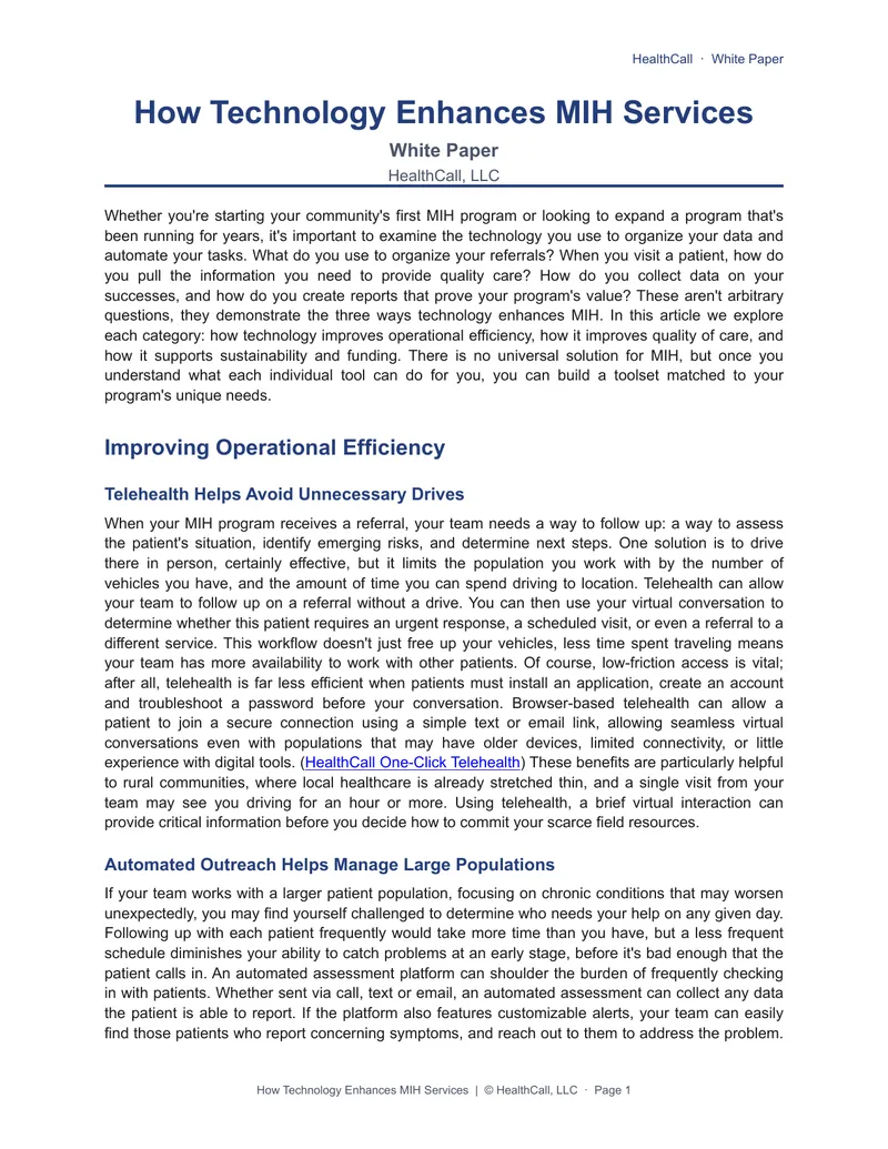 How Technology Enhances Mobile Integrated Healthcare Services