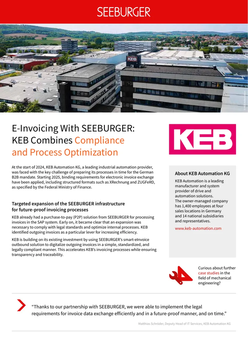 KEB Automation Invoice Process Optimization Strategy preview page 1