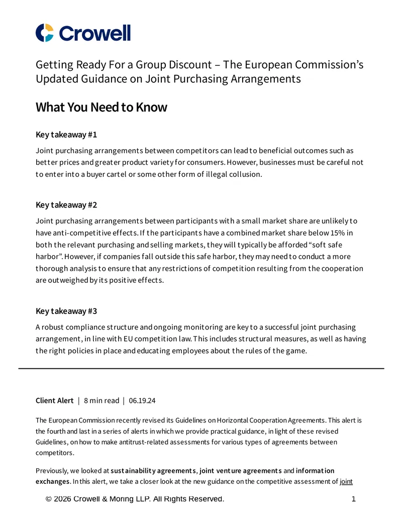 Guidance on Joint Purchasing Arrangements
