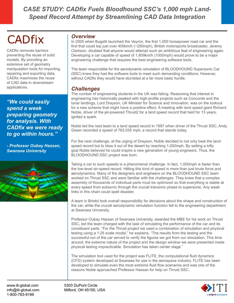 CADfix Integration in Bloodhound SSC Project