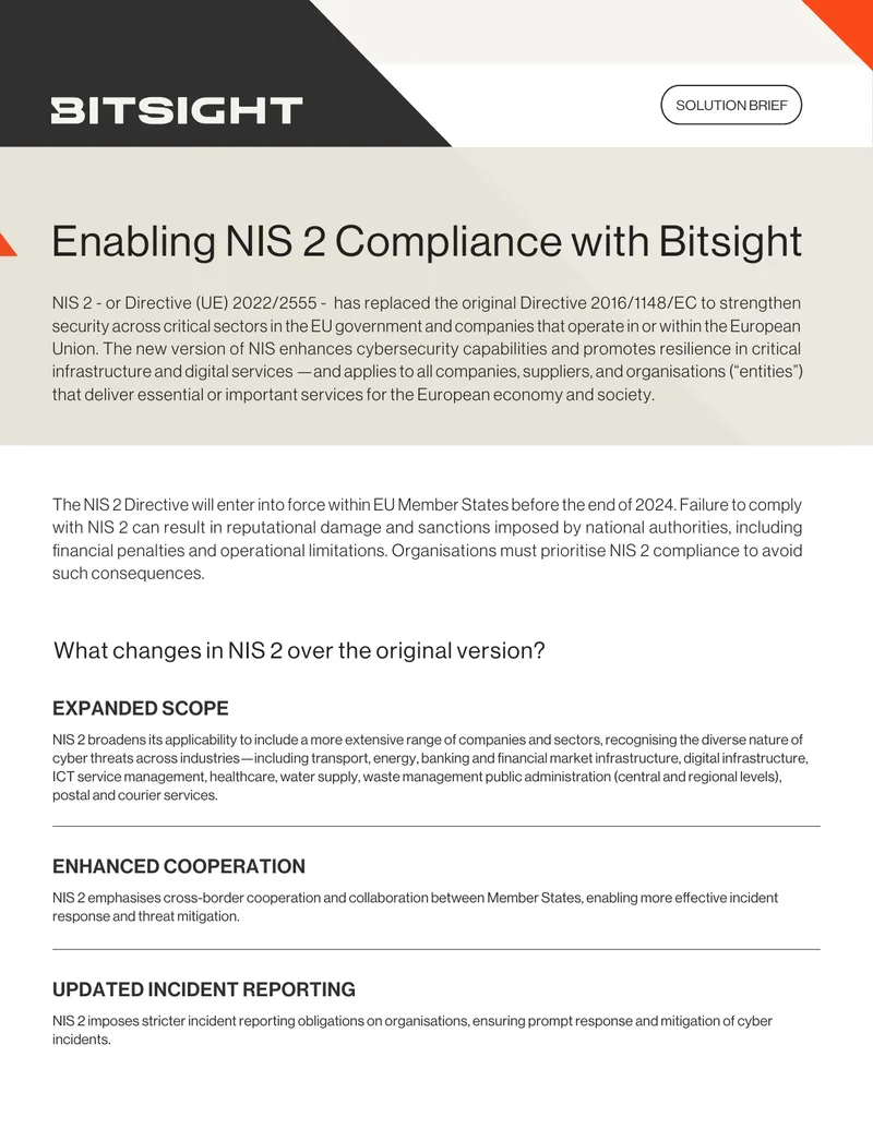 NIS 2 Compliance Support with Bitsight