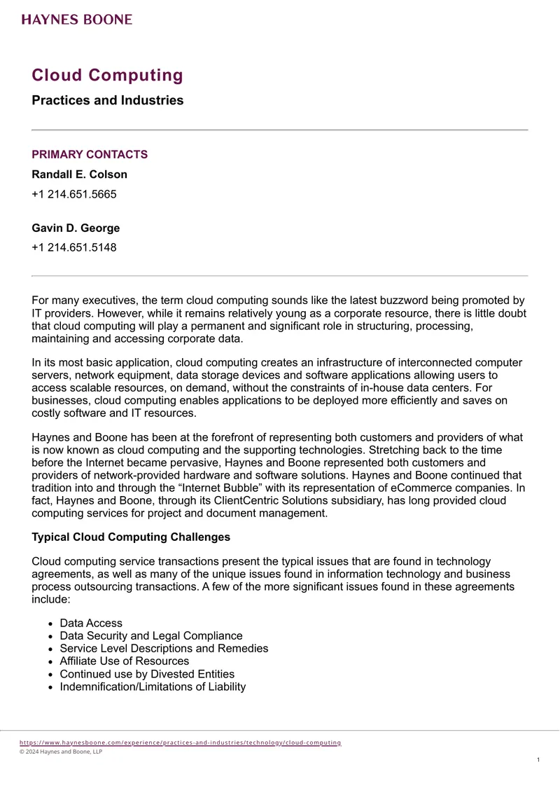 Cloud Computing Practices and Industry Challenges