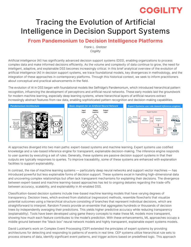 Evolution of Artificial Intelligence in Decision Support Systems