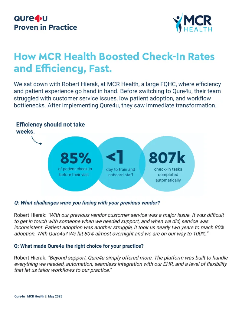 MCR Health Efficiency Improvement Case Study