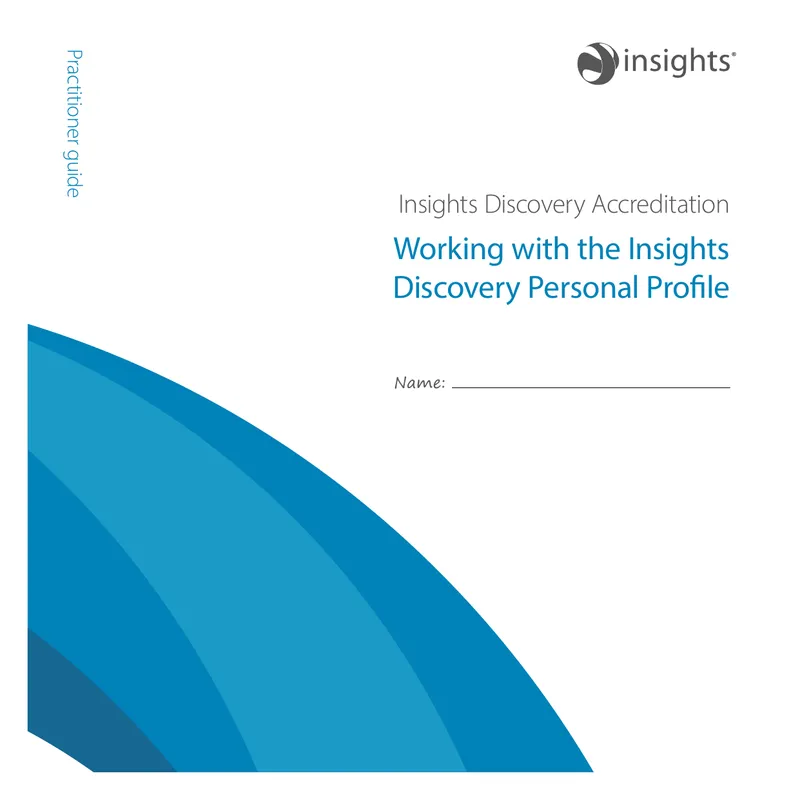 Insights Discovery Personal Profile Practitioner Guide