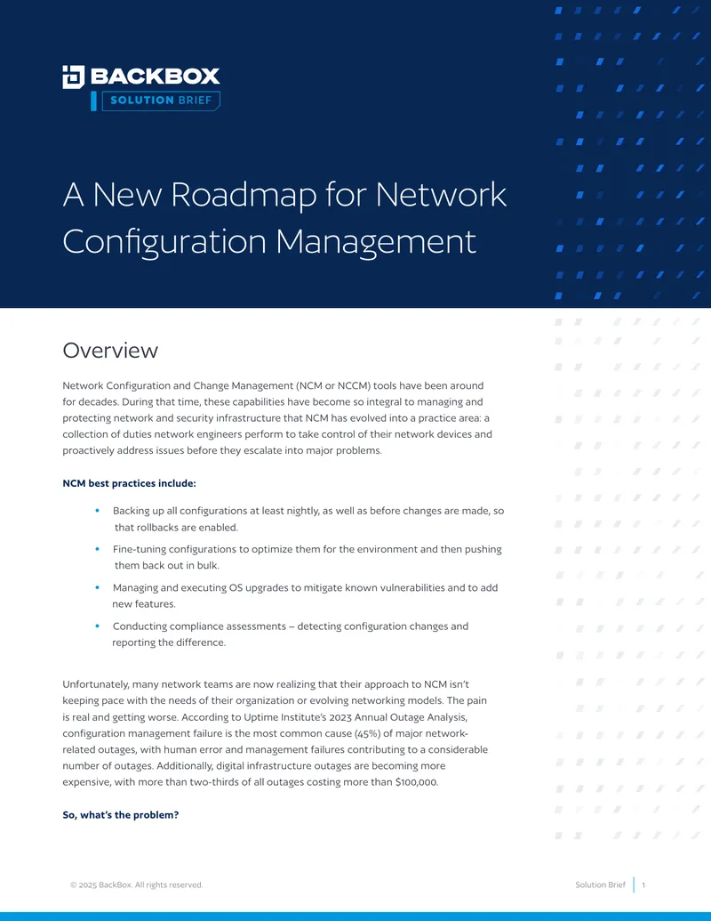 A New Roadmap for Network Configuration Management