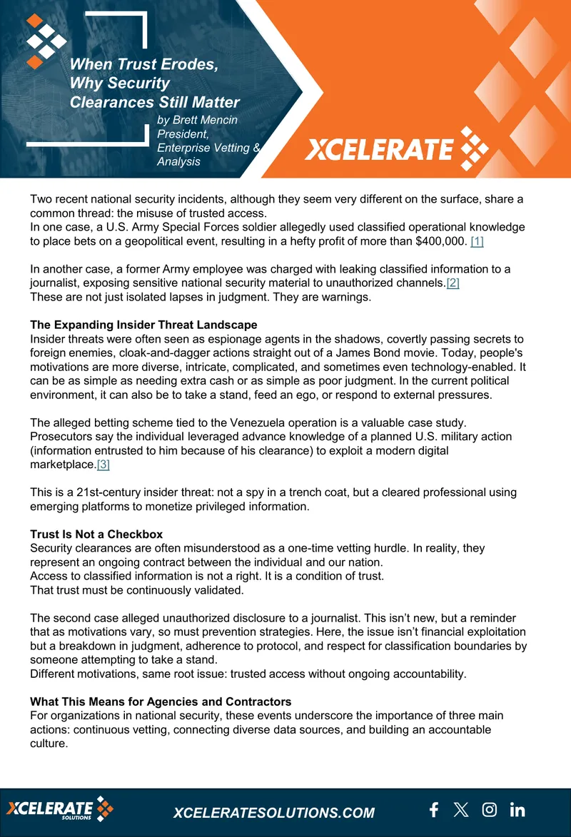 Enterprise Vetting Capabilities and Insider Threats
