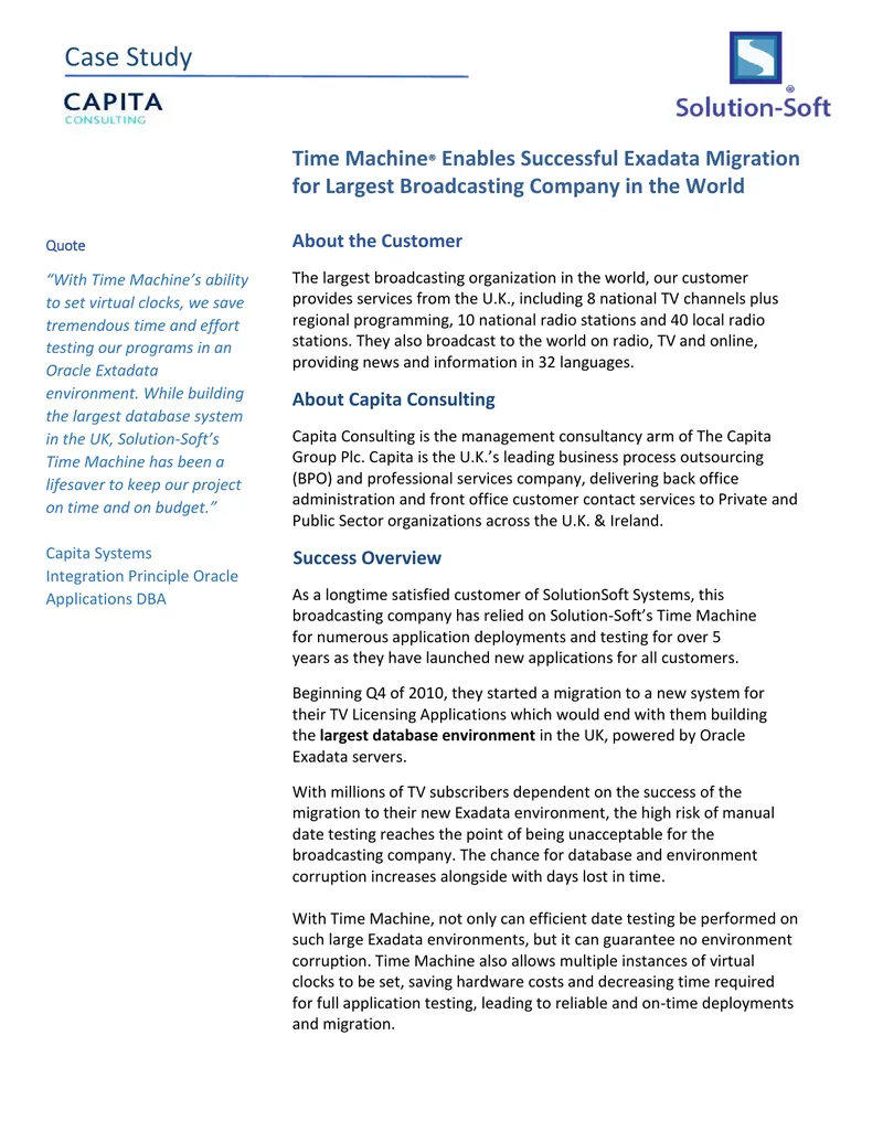 Exadata Migration Case Study for Broadcasting Company