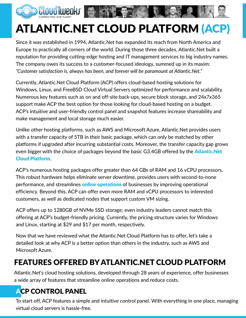 Atlantic.Net Cloud Platform Features and Pricing