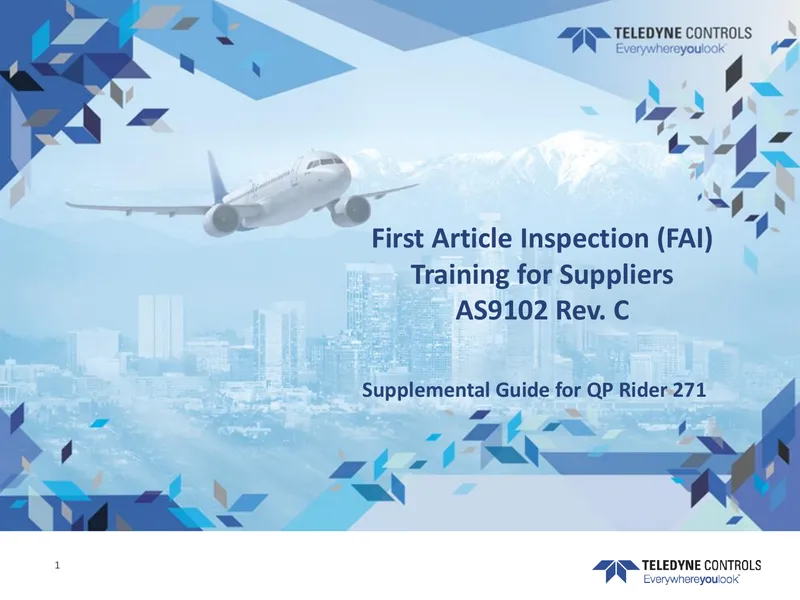 First Article Inspection Training for Suppliers