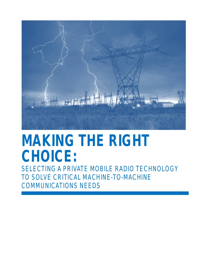 Selecting Private Mobile Radio Technology for M2M Communications