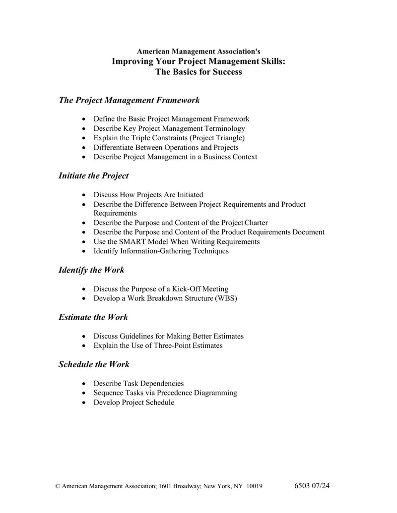 Improving Your Project Management Skills Basics