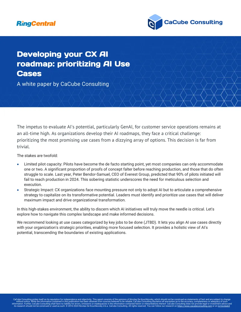 Developing Your CX AI Roadmap: Prioritizing AI Use Cases
