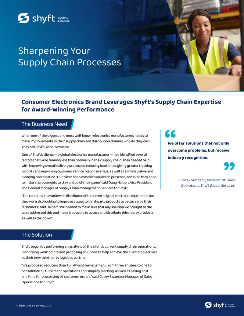 Supply Chain Process Improvement Case Study