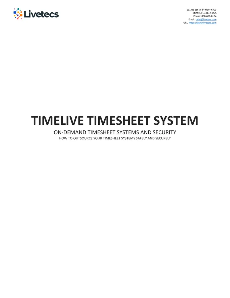 TimeLive Timesheet System Security Overview