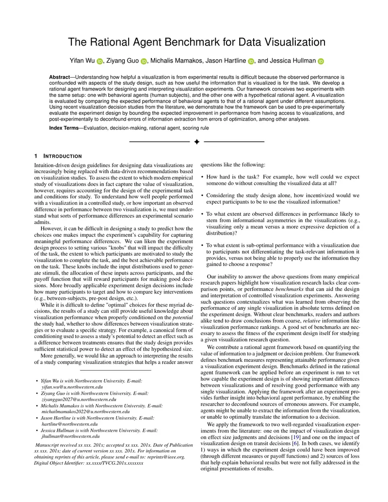 Rational Agent Framework for Visualization Evaluation