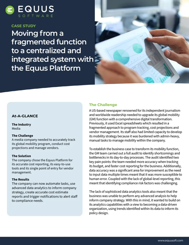 Centralized Global Mobility System Implementation Case Study
