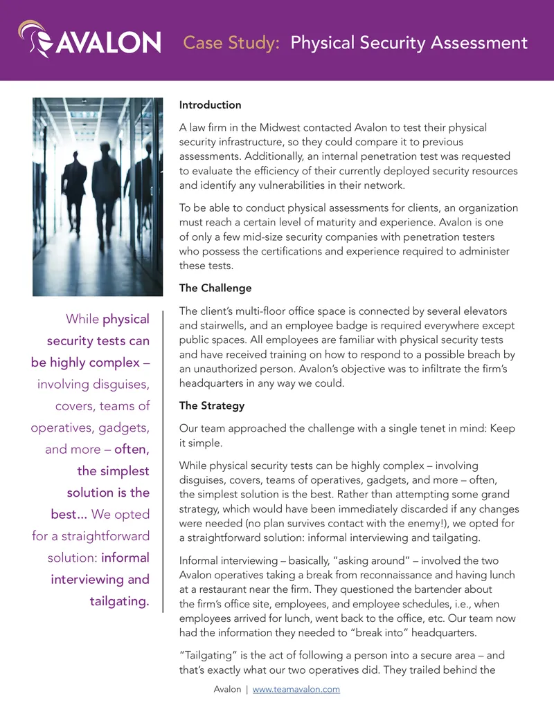 Physical Security Assessment Case Study
