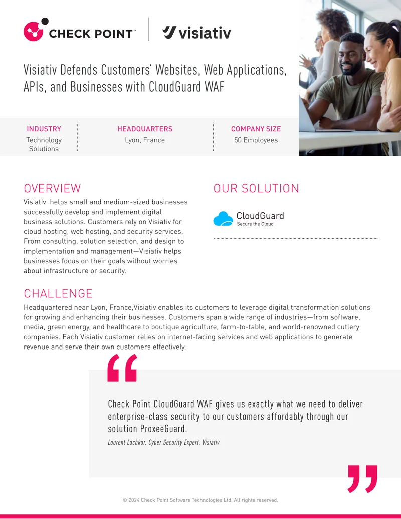 Visiativ Customer Security Solutions with CloudGuard WAF