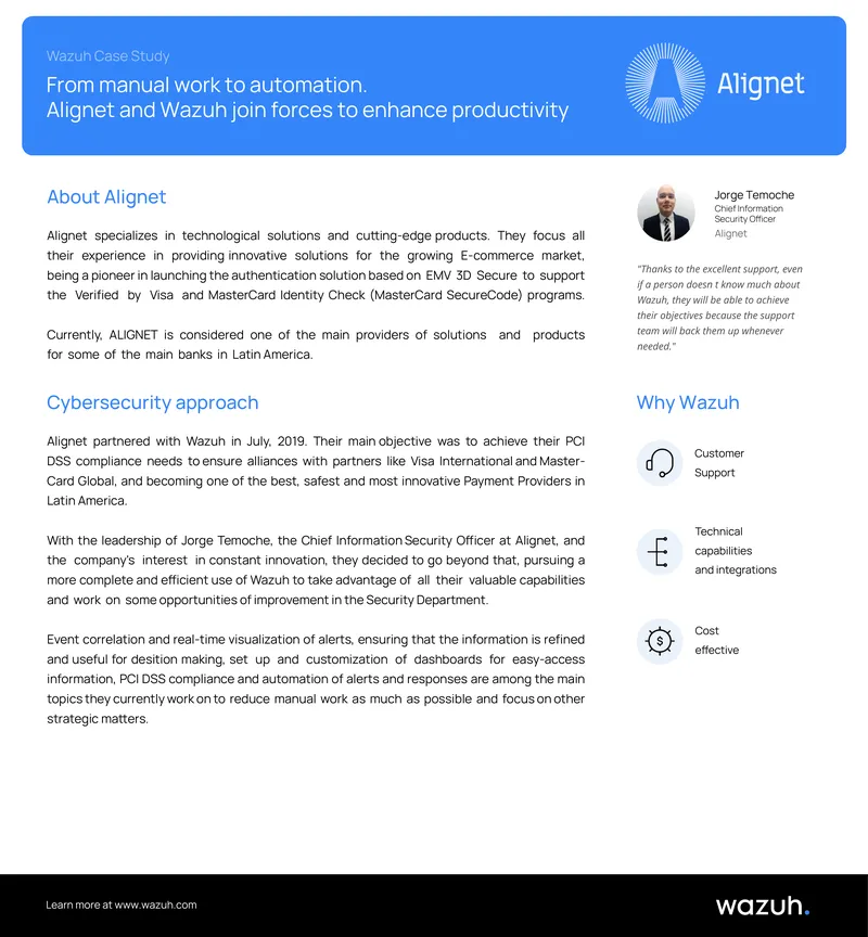 Alignet and Wazuh Collaboration Case Study