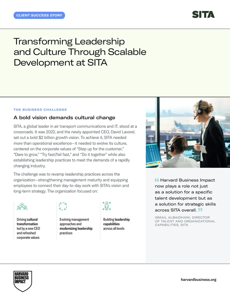 Transforming Leadership and Culture at SITA