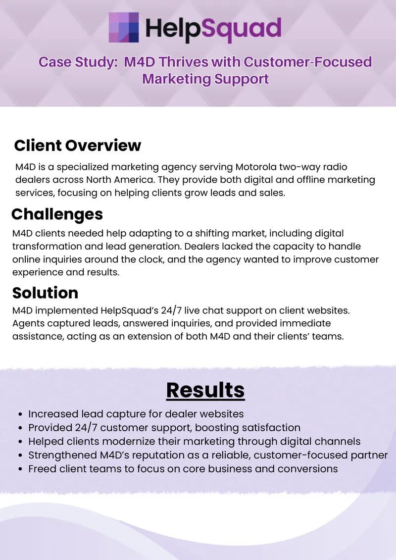 M4D Case Study on Customer-Focused Marketing Support