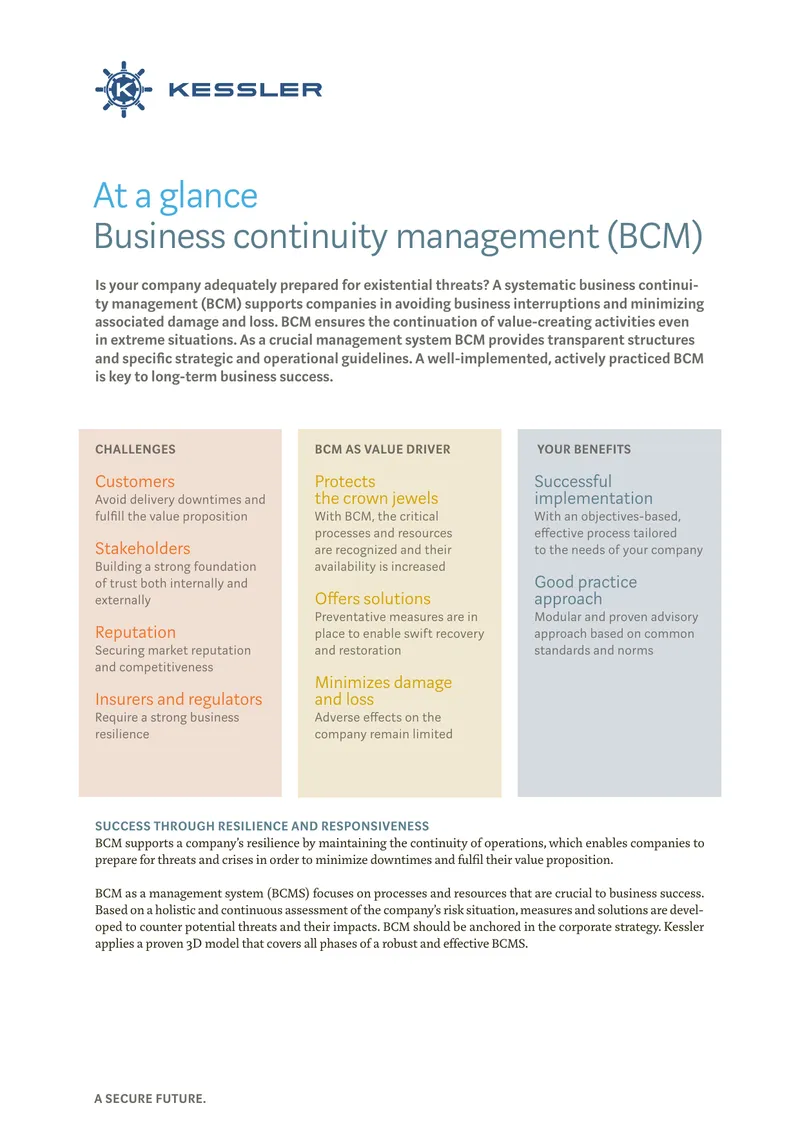 Business Continuity Management System Overview