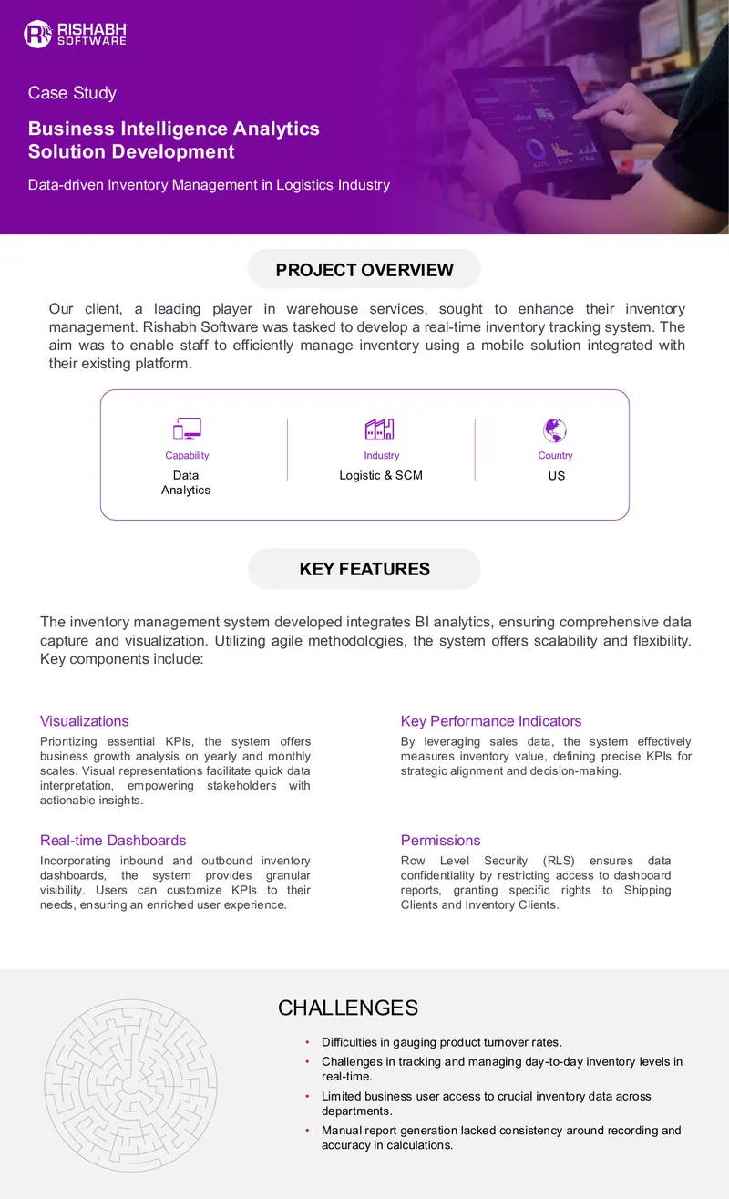 Data-driven Inventory Management in Logistics Industry