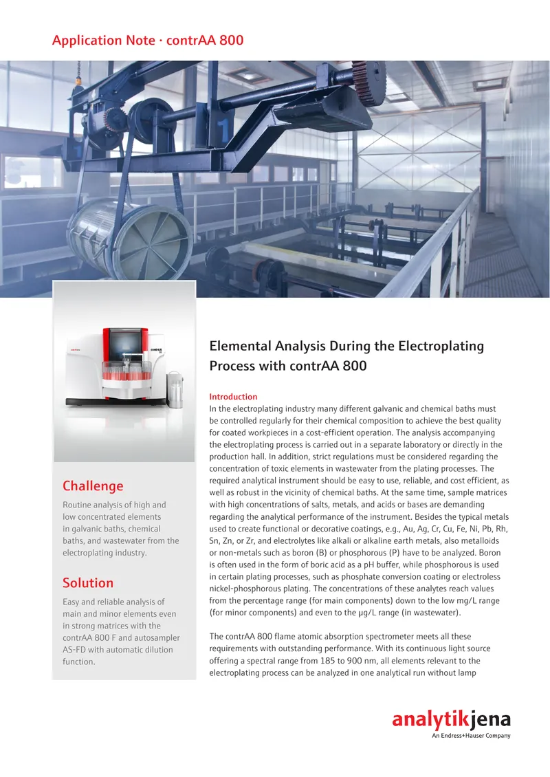 Elemental Analysis in Electroplating Processes preview page 1