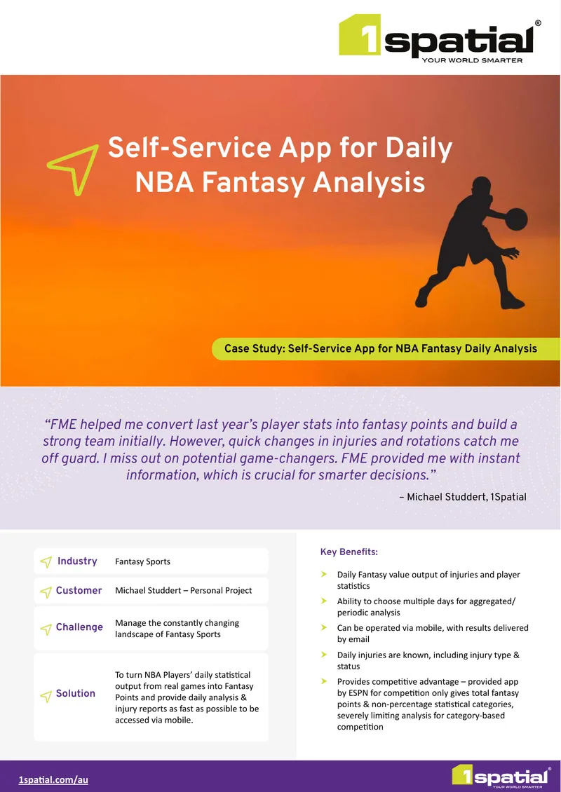 Self-Service App for NBA Fantasy Daily Analysis preview page 1