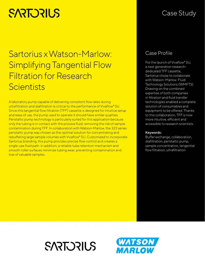 Sartorius and Watson-Marlow Collaboration Case Study
