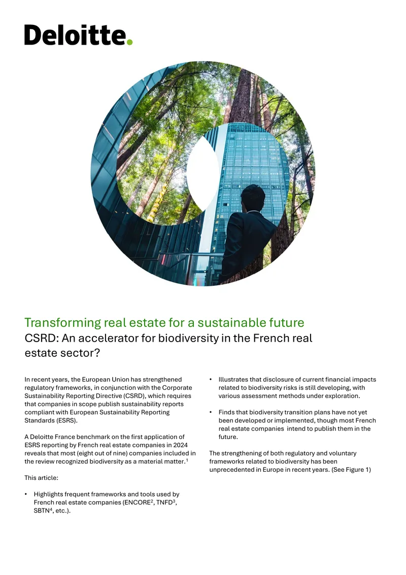 Biodiversity Reporting in French Real Estate Sector