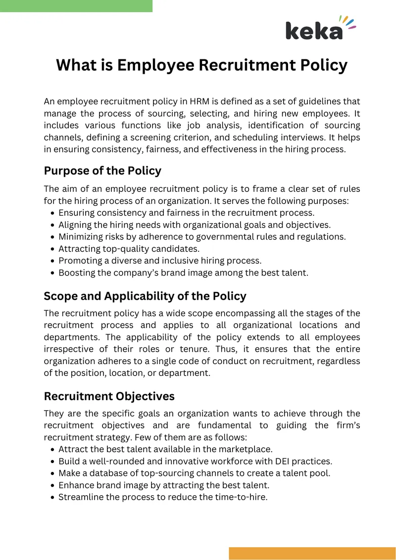 Employee Recruitment Policy Guidelines