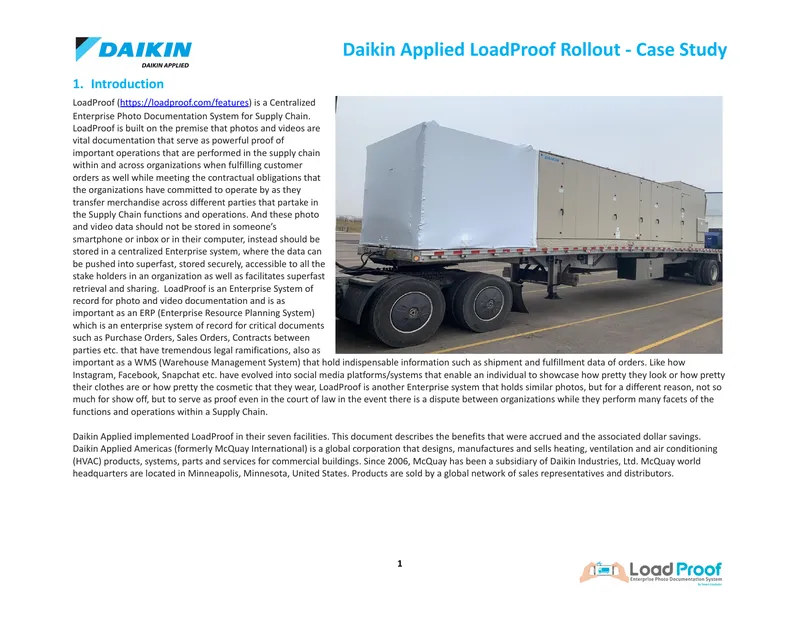 Daikin Applied LoadProof Rollout Case Study