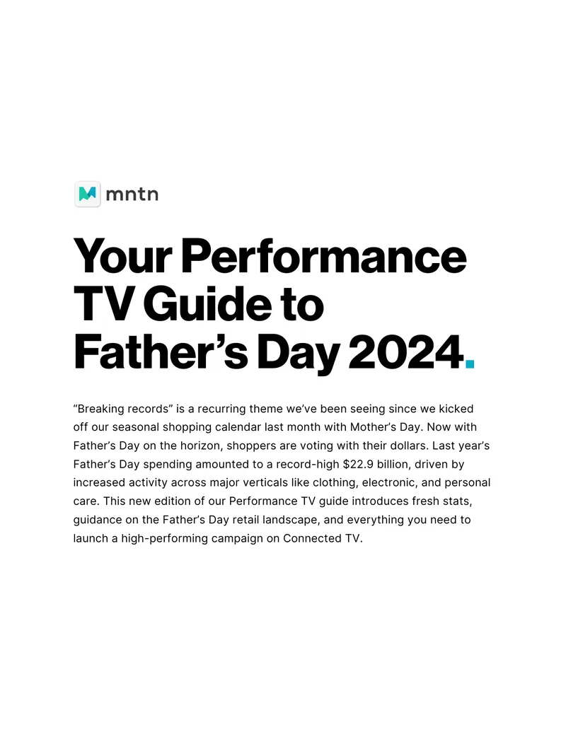 Performance TV Guide for Father's Day 2024