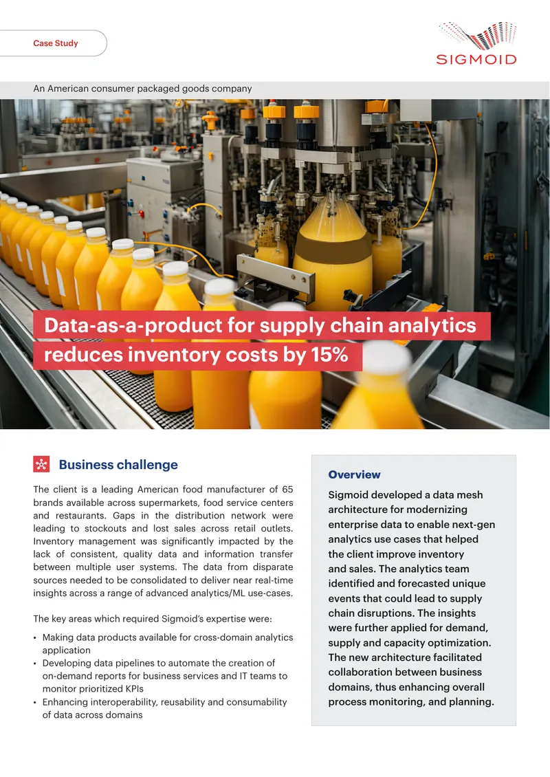 Data-as-a-Product for Supply Chain Analytics Case Study
