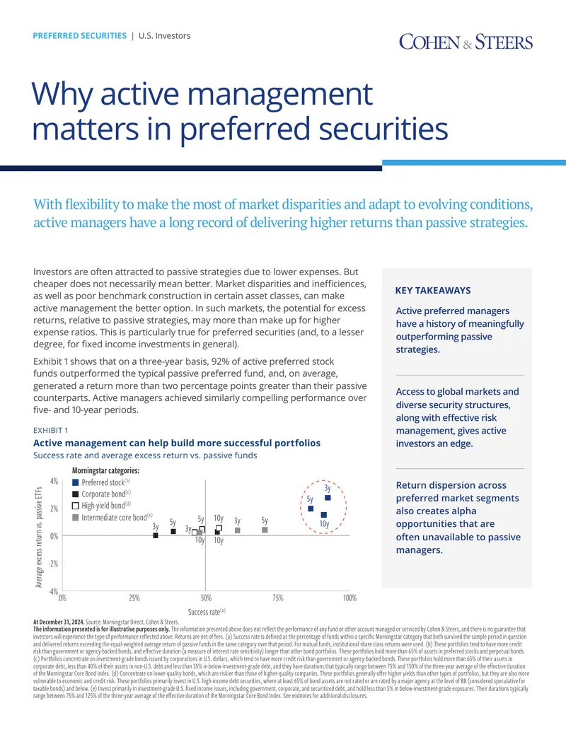 Active Management in Preferred Securities