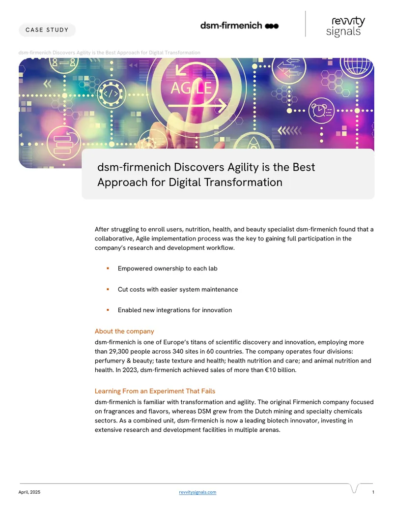 dsm-firmenich Implements Agile Approach for Digital Transformation