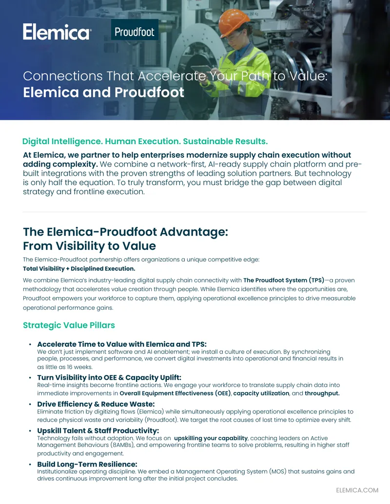 Elemica and Proudfoot Partnership Overview